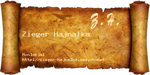 Zieger Hajnalka névjegykártya